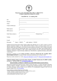 PRIJAVNICA ZA XVI. KONGRES PRAVNIKA U ZDRAVSTVU 20-22.11.2025. VARAŽDIN